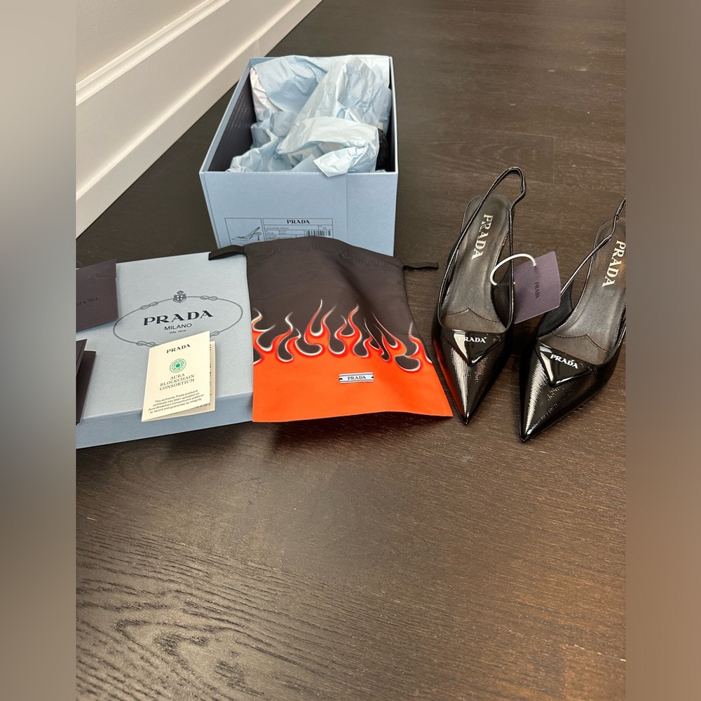 Never worn black Prada heels